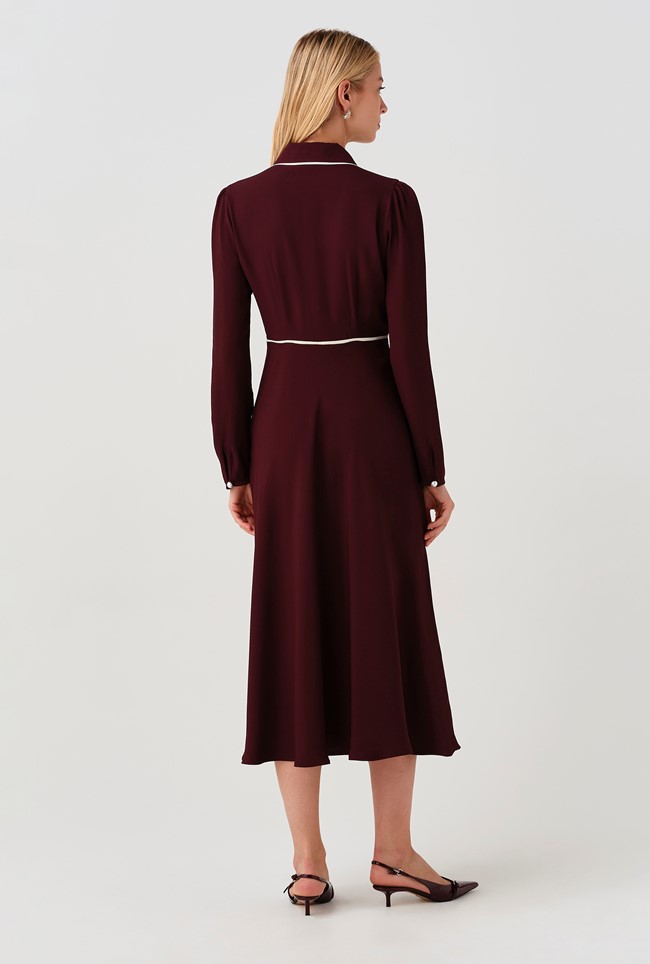 Alberta Contrast Piping Midi Dress