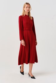 Ria Button Down Belted Midi Dress