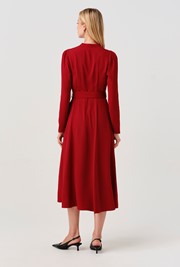 Ria Button Down Belted Midi Dress