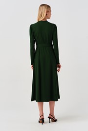 Ria Button Down Belted Midi Dress