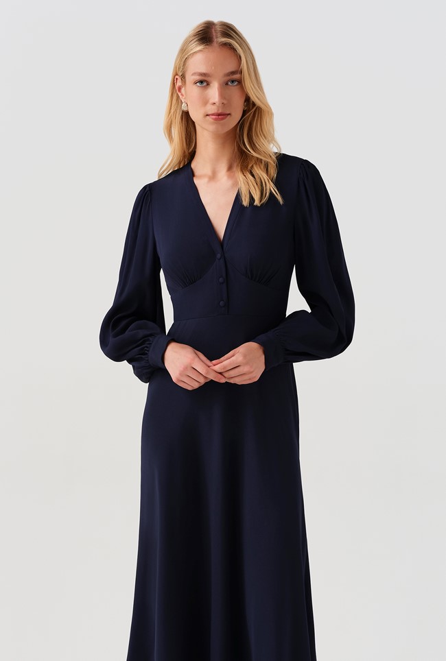 Deanna V-Neck Midi Dress