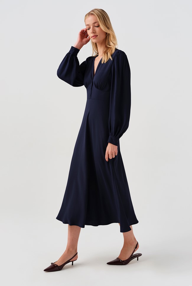 Deanna V-Neck Midi Dress