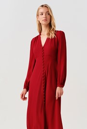 Francesca Crepe Button Through Midi Dress