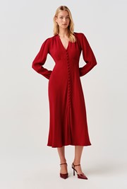 Francesca Crepe Button Through Midi Dress