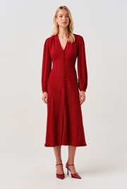 Francesca Crepe Button Through Midi Dress