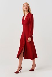 Francesca Crepe Button Through Midi Dress