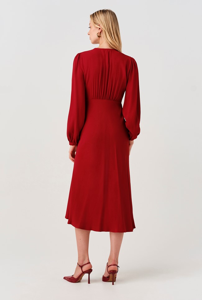 Francesca Crepe Button Through Midi Dress
