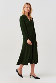 Francesca Crepe Button Through Midi Dress