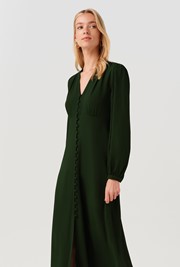 Francesca Crepe Button Through Midi Dress