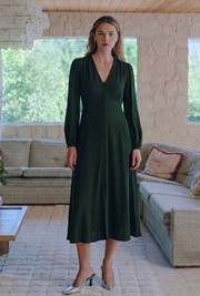 Francesca Crepe Button Through Midi Dress