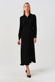 Wendy Crepe Collared Midi Dress