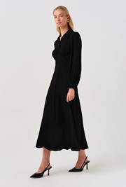 Wendy Crepe Collared Midi Dress