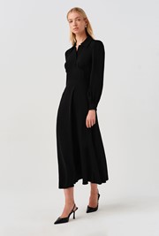 Wendy Crepe Collared Midi Dress