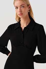 Wendy Crepe Collared Midi Dress