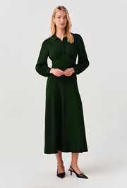 Wendy Crepe Collared Midi Dress