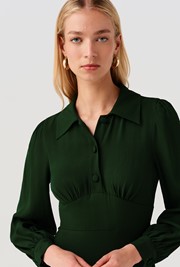 Wendy Crepe Collared Midi Dress