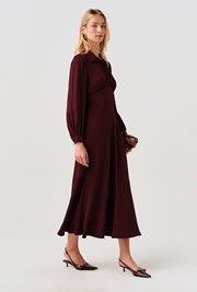 Wendy Crepe Collared Midi Dress