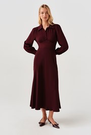 Wendy Crepe Collared Midi Dress