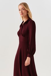 Wendy Crepe Collared Midi Dress