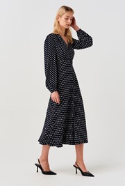 Francesca Spot Button Through Midi Dress