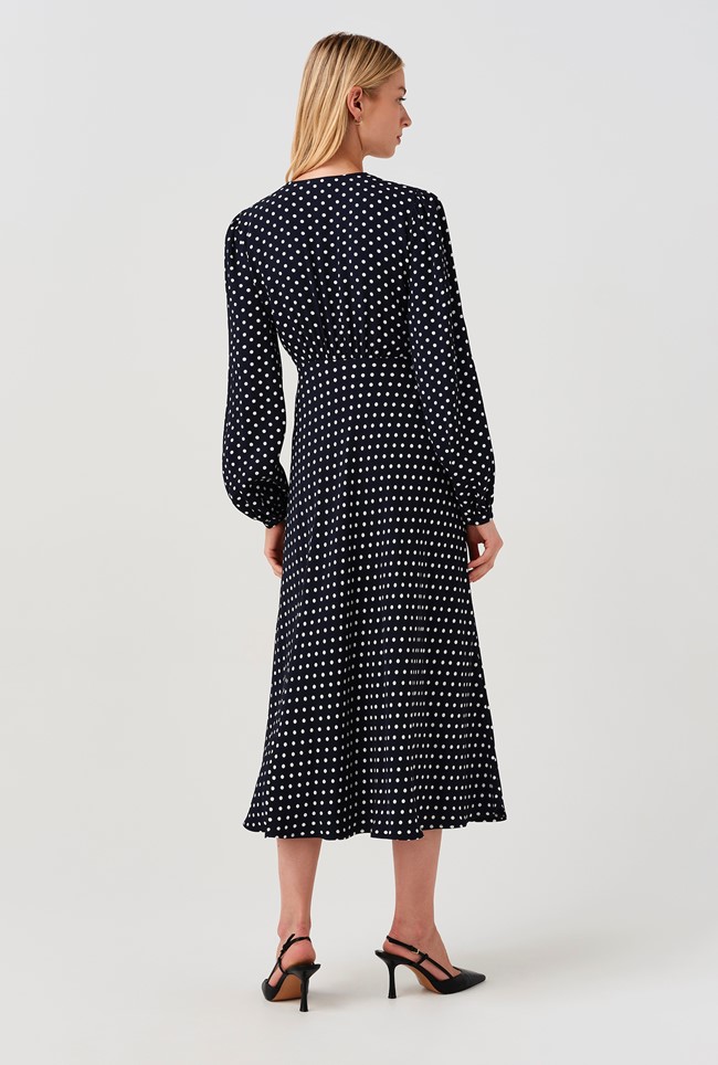 Francesca Spot Button Through Midi Dress