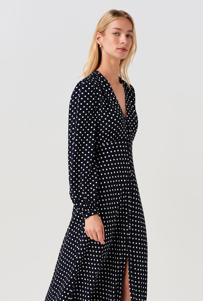 Francesca Spot Button Through Midi Dress