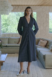 Francesca Spot Button Through Midi Dress