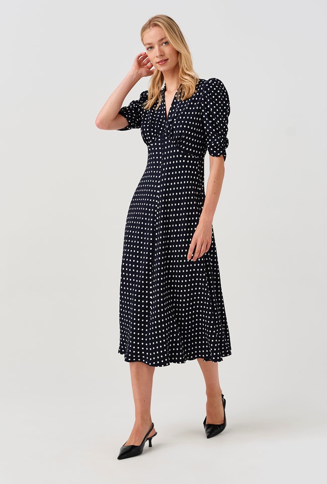 Mia Spot Midi Tea Dress