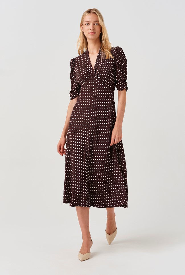 Mia Spot Midi Tea Dress