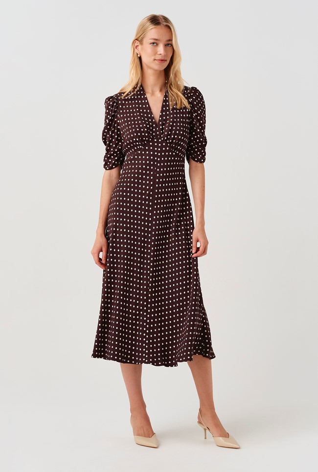 Mia Spot Midi Tea Dress