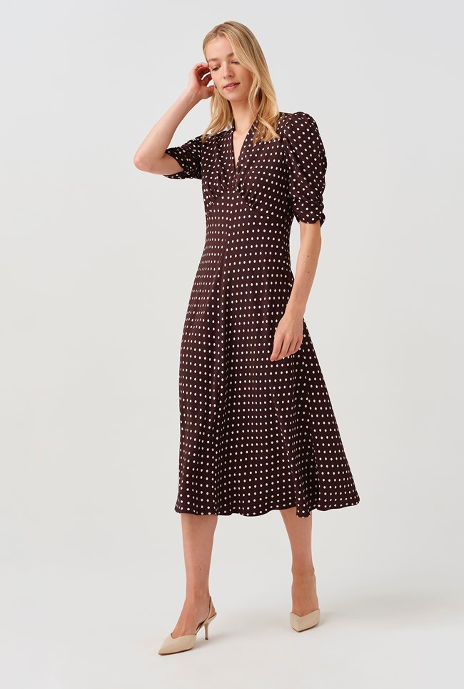 Mia Spot Midi Tea Dress