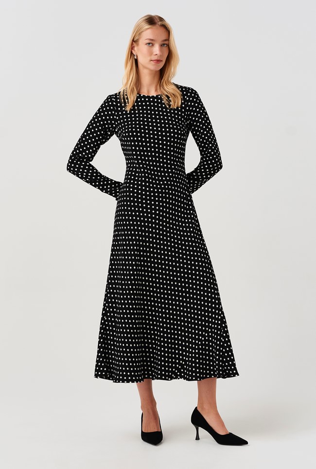 Scarlett Spot Long Sleeve Midi Dress