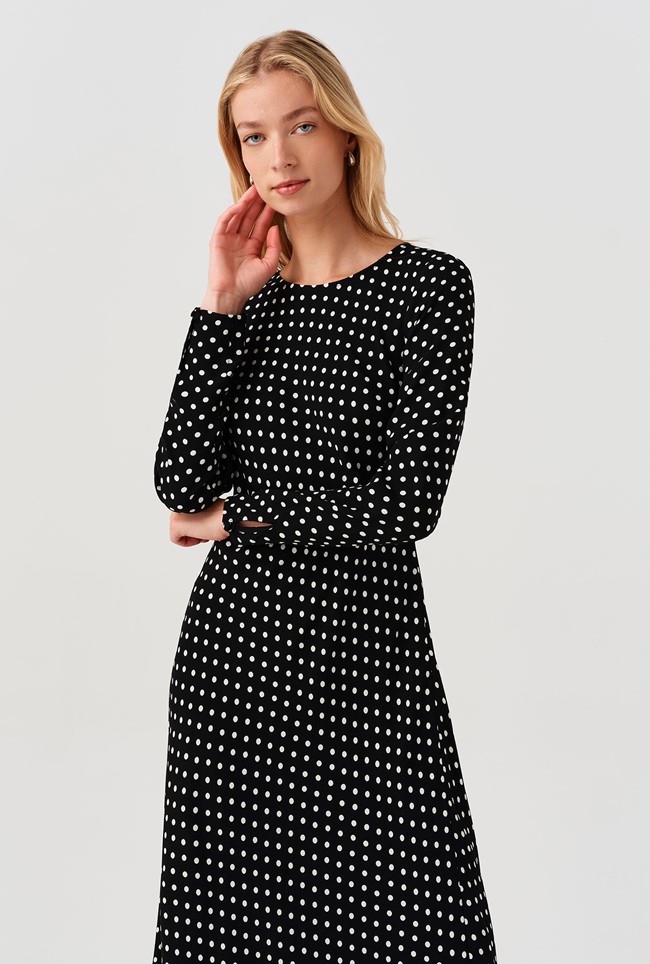 Scarlett Spot Long Sleeve Midi Dress