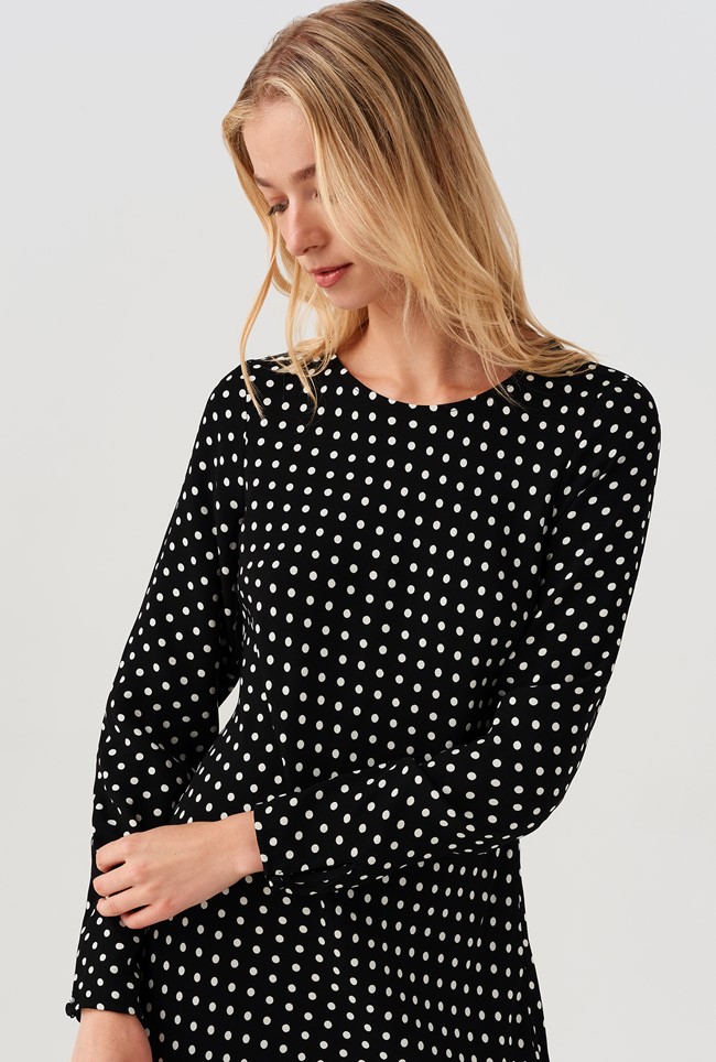 Scarlett Spot Long Sleeve Midi Dress