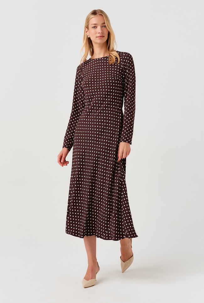 Scarlett Spot Long Sleeve Midi Dress