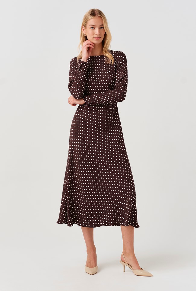 Scarlett Spot Long Sleeve Midi Dress