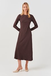 Scarlett Spot Long Sleeve Midi Dress