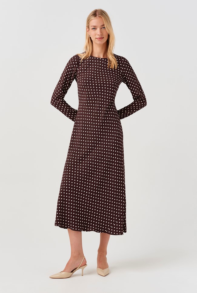 Scarlett Spot Long Sleeve Midi Dress