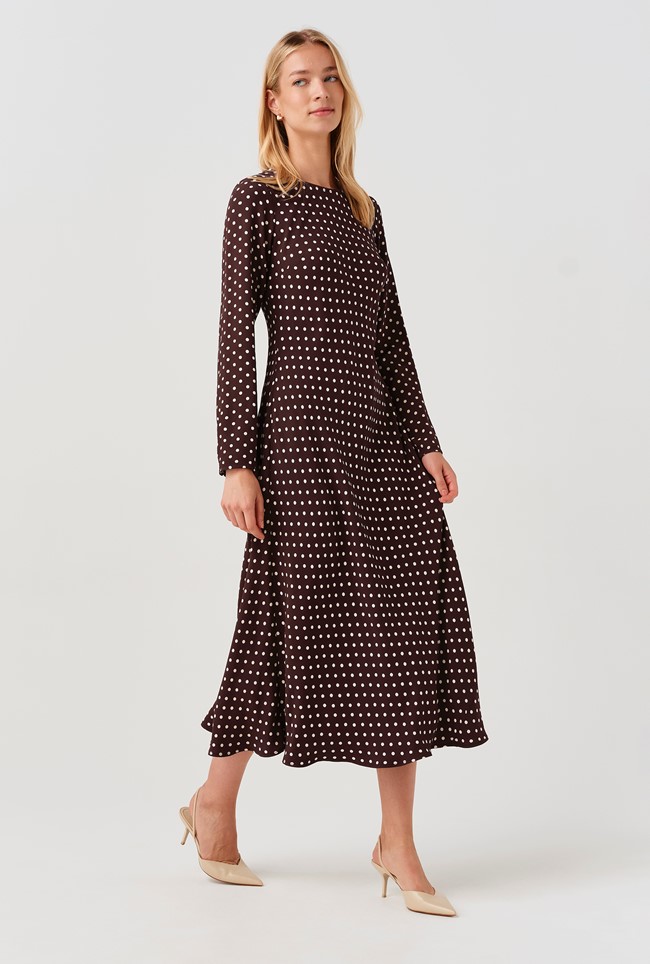 Scarlett Spot Long Sleeve Midi Dress
