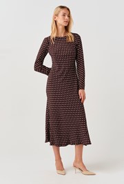 Scarlett Spot Long Sleeve Midi Dress