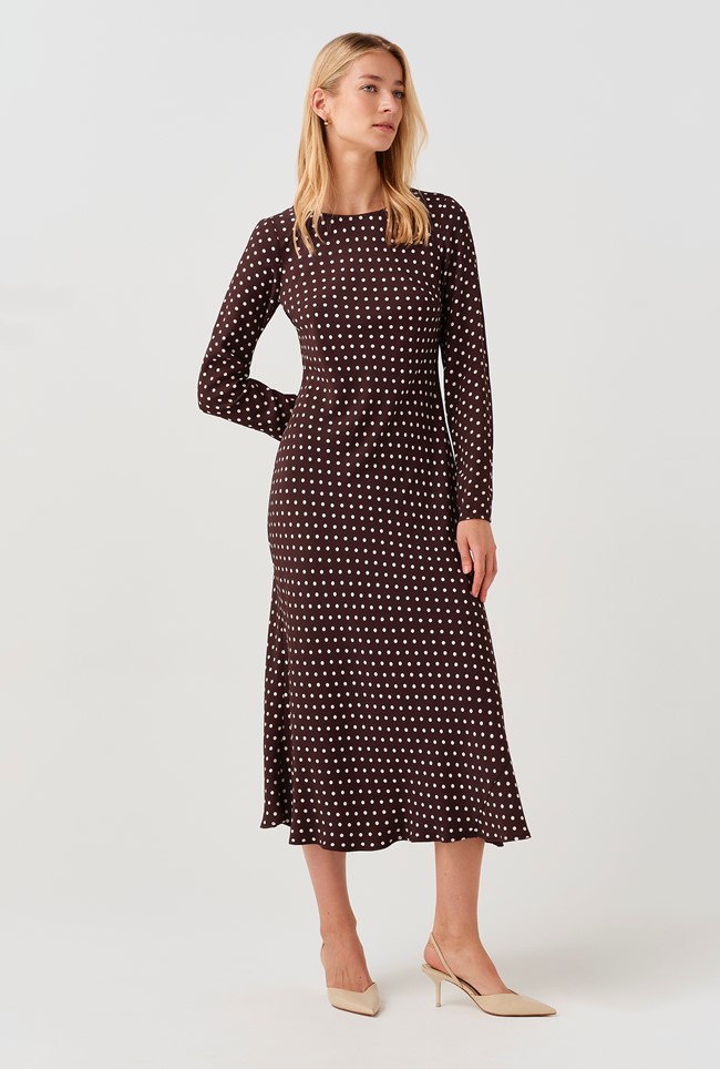 Scarlett Spot Long Sleeve Midi Dress