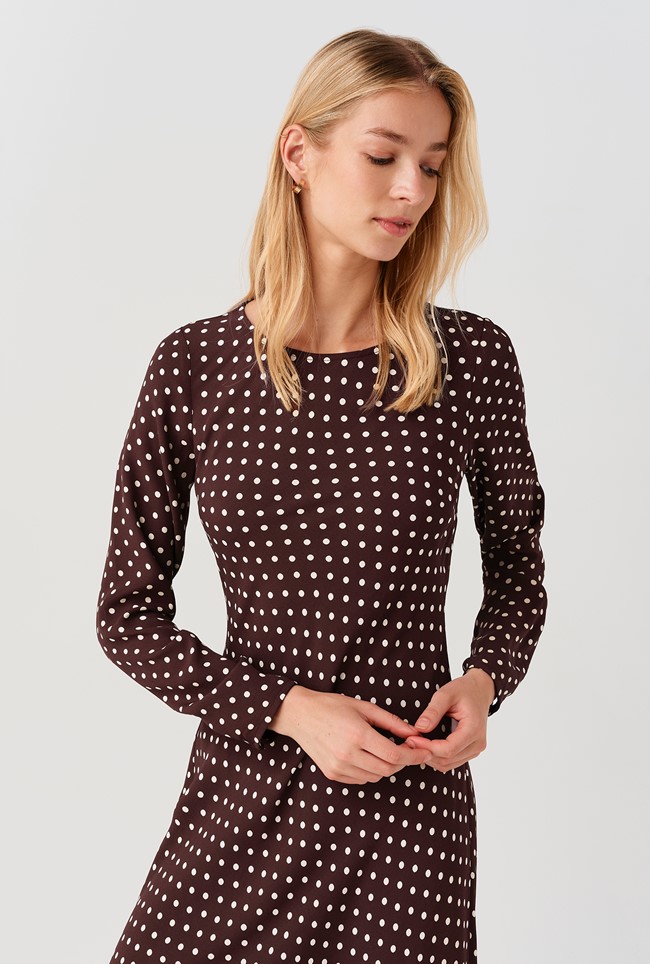 Scarlett Spot Long Sleeve Midi Dress