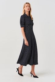 Wilma Spot Midi Tea Dress