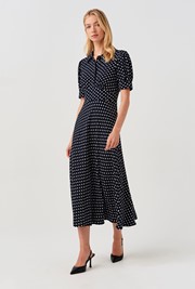 Wilma Spot Midi Tea Dress