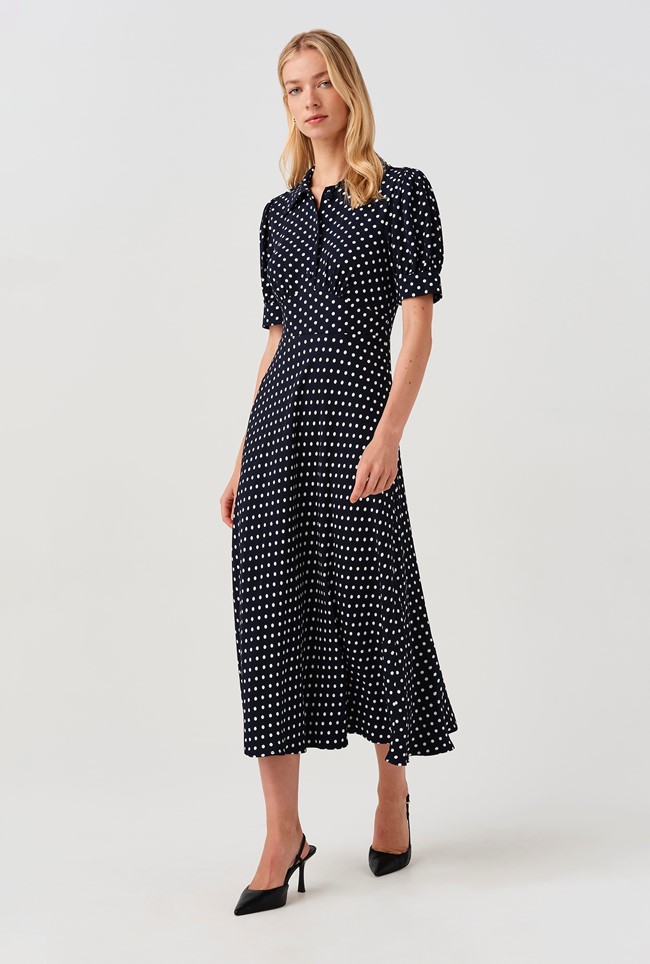 Wilma Spot Midi Tea Dress
