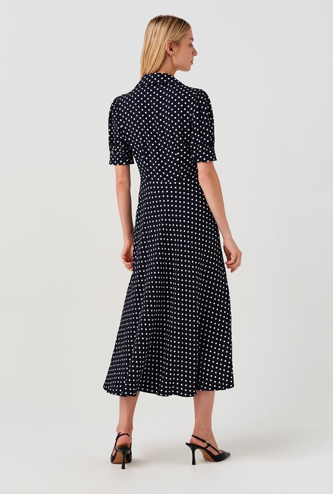 Wilma Spot Midi Tea Dress