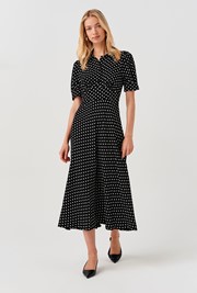 Wilma Spot Midi Tea Dress