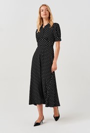 Wilma Spot Midi Tea Dress