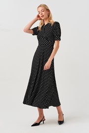 Wilma Spot Midi Tea Dress