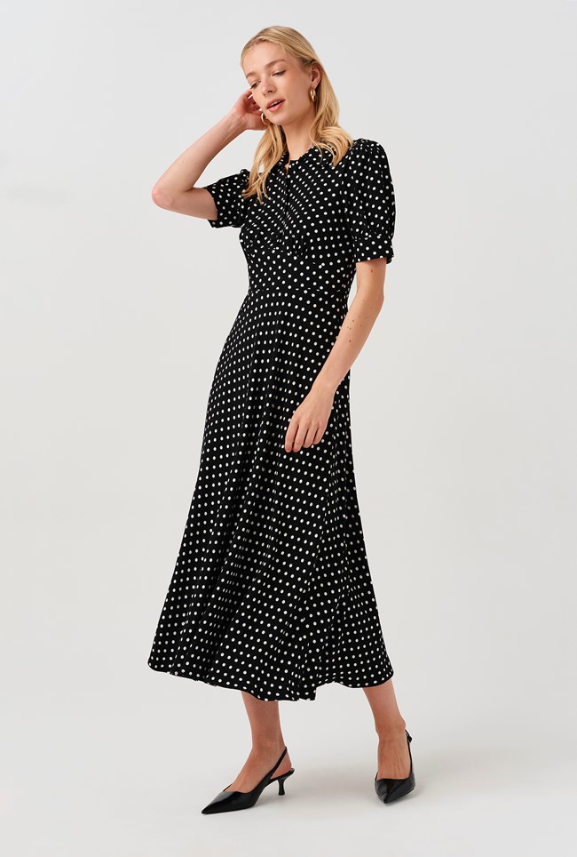 Wilma Spot Midi Tea Dress